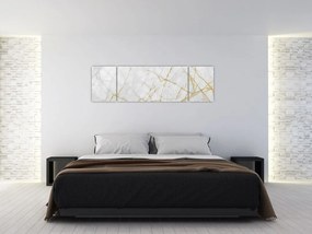 Obraz - Biało - złoty marmur (170x50 cm)