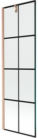 Mexen Next parawan nawannowy 1-skrzydłowy 60 x 150 cm, czarny wzór, miedź szczotkowana - 895-060-000-00-77-65
