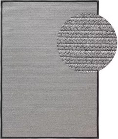 Szary dywan na taras z czarną lamówką Nandi