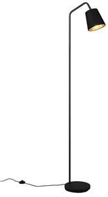 Czarna lampa stojąca z tekstylnym kloszem (wys. 148 cm) Buddy – Trio