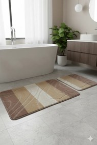Beżowy Komplet Dywaników Łazienkowych N1-P79