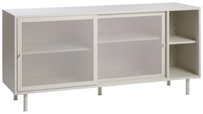 Szara metalowa komoda z drzwiami przesuwnymi 160x75x47 cm Veep – Unique Furniture