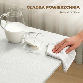 HOMCOM Mobilny stół rozkładany z 6 kółkami i hamulcami, składany stół kuchenny do małych pomieszczeń, Biały | Aosom PL