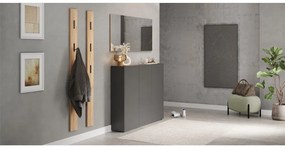 Antracytowa szafka na buty w dekorze dębu 138x105x25 cm Libbiano – Germania