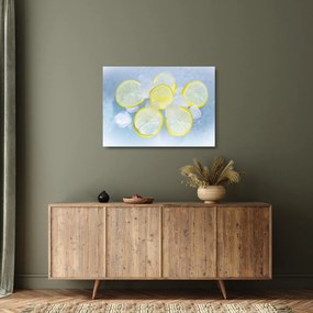 Obraz na szkle - cytryny w lodzie (70x50 cm)