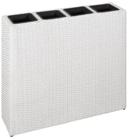 Biała duża donica ogrodowa z technorattanu G8-Z06