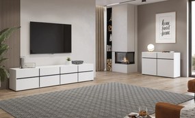 Komoda CROSS 2D2S 119cm biała/czarna HELVETIA