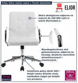 Biały biurowy fotel młodzieżowy K7-N40
