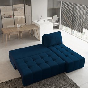 Masseno Narożnik DOMIRA z funkcją spania i pojemnikiem na pościel Narozniki L, Rozkładana sofa - Niebieski, KRONOS 09