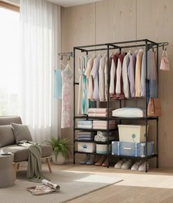 Stelażowa Garderoba Na Ubrania Z Półkami Z0-S80