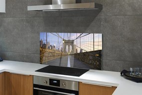 Szkło do Kuchni na Ścianę Skyline o Zachodzie Słońca