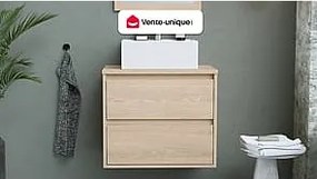 Szafka łazienkowa wisząca   pod umywalkę - Okleina dębowa - 60 cm - MILIPAM