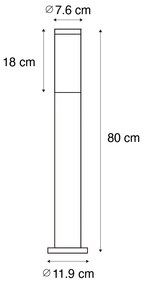 Zewnetrzna Latarnia zewnętrzna rdzawo-brązowa z opalem 80 cm IP44 - RoxPrzemysłowy Oswietlenie zewnetrzne