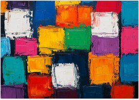 Obraz - Obraz z kolorowymi kwadratami (70x50 cm)