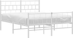Białe podwójne metalowe łóżko 140x200 R0-A64