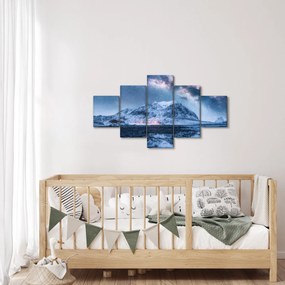 Obraz gór z gwieździstym niebem (125x70 cm)