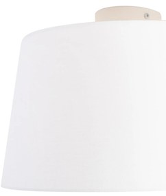 Lampa sufitowa z abażurem z lnu biała 35 cm - Combi WhiteWiejski/ Rustykalny / Vintage Oswietlenie wewnetrzne