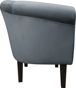 Fotel Milo tkanina Welur wygodny fotel tapicerowany do salonu i sypialni : Kolor nogi - Venge, Kolor tkaniny - VELVET - BL14, Wysokość nogi - 20 cm