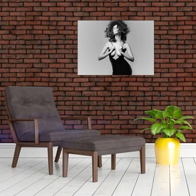 Obraz kobiety w czarnej sukience (70x50 cm)