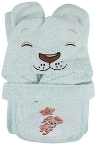 Miętowy bawełniany szlafrok dziecięcy w rozmiarze 1-2 lata Aslan – Foutastic