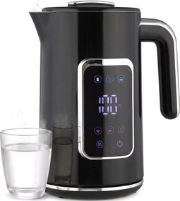 HOMCOM Czajnik 1,7 L, 2200 W, z wyświetlaczem LED, regulacją temperatury, funkcją podtrzymywania ciepła, czarny | Aosom PL
