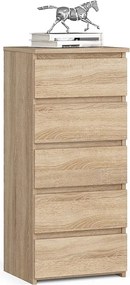 Komoda AKORD CL5 Dąb Sonoma 40 cm 5 szuflad kolor Dąb Sonoma mat 40x35x92 cm