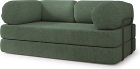 Masseno Sofa piankowa EIREN z funkcją spania, Kanapa z pianki do salonu, Bezmontażowa, Tkanina bucle – Zielony QUELLE 37