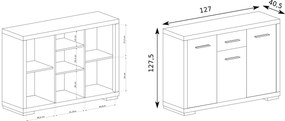 Komoda SALERNO 127,5 cm do Salonu Sypialni Dąb