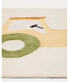 Bawełniany dywan dziecięcy w kolorze kości słoniowej 90x150 cm Pecky – Kave Home