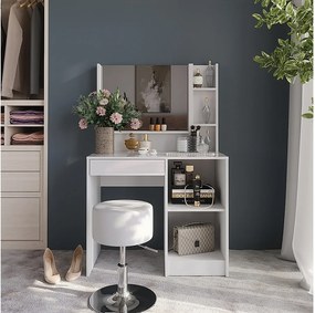 Stół toaletowy biały/biały wysoki połysk 89.8x50.1x76 sherry