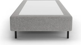 Szare tapicerowane łóżko jednoosobowe bez zagłówka 90x200 cm Whale – Micadoni