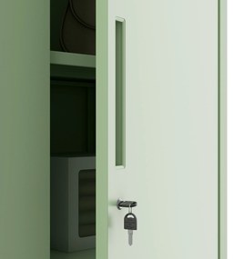 Szafa gospodarcza zamykana DAWID, 900 x 1850 x 450 mm, Fresh Style: pastelowy zielony