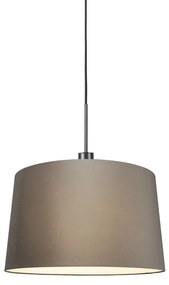 Lampa wisząca czarna klosz szarobrązowy 45cm - Combi Nowoczesny Oswietlenie wewnetrzne