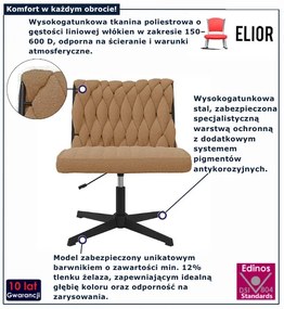 Beżowym fotel obrotowy z plecionym oparciem K1-F32