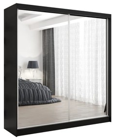 Szafa przesuwna - Debra 200 cm, czarny mat
