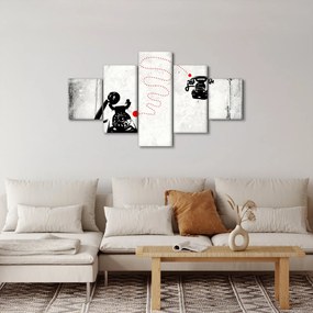 Obraz - Rysunek telefonu w stylu Banksy (125x70 cm)