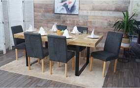 Krzesło do jadalni Littau (zestaw 6 sztuk),  tekstylny, szary antracyt, jasne nogi