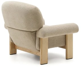 Beżowy fotel z tkaniny szenilowej Nema – Kave Home