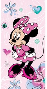 Różowy bawełniany ręcznik dziecięcy 70x140 cm Minnie – Jerry Fabrics