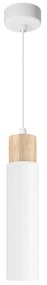 Biało-naturalna lampa wisząca z metalowym kloszem Claro – Candellux Lighting