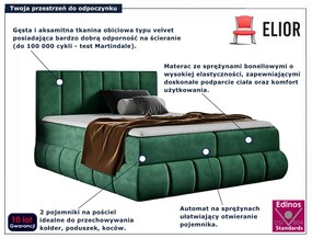 Ciemnozielone łóżko kontynentalne 5 rozmiarów K4-F32