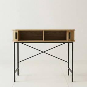 Konsola z rozsuwanymi drzwiami SCAVA, ryflowana, 100 x 35 x 80,5 cm