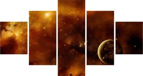 Obraz - Planety z mgławicą (125x70 cm)