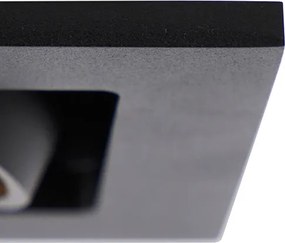 Wpuszczany reflektor czarny prostokątny 2 światła - Qure