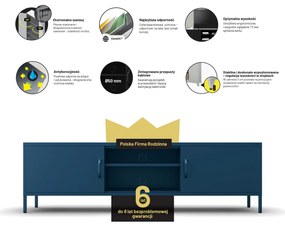 Szafka RTV długa XL granatowa ROSARIA 1700 x 400 x 500