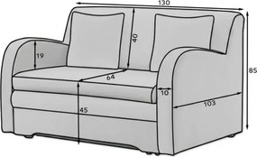 Rozkładana 2-osobowa sofa ARIO NUBE, ciemnozielona