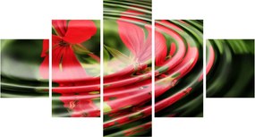Abstrakcyjny obraz - kwiaty w falach (125x70 cm)