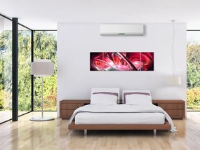 Obraz czerwonych fraktali (170x50 cm)