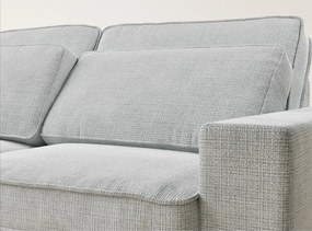 Jasnoszary narożnik z tkaniny szenilowej (lewostronny/w kształcie litery L) Kirou – Maison de Rêve