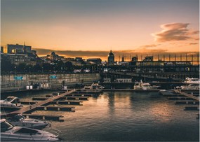 Obraz - miasto portowe (70x50 cm)